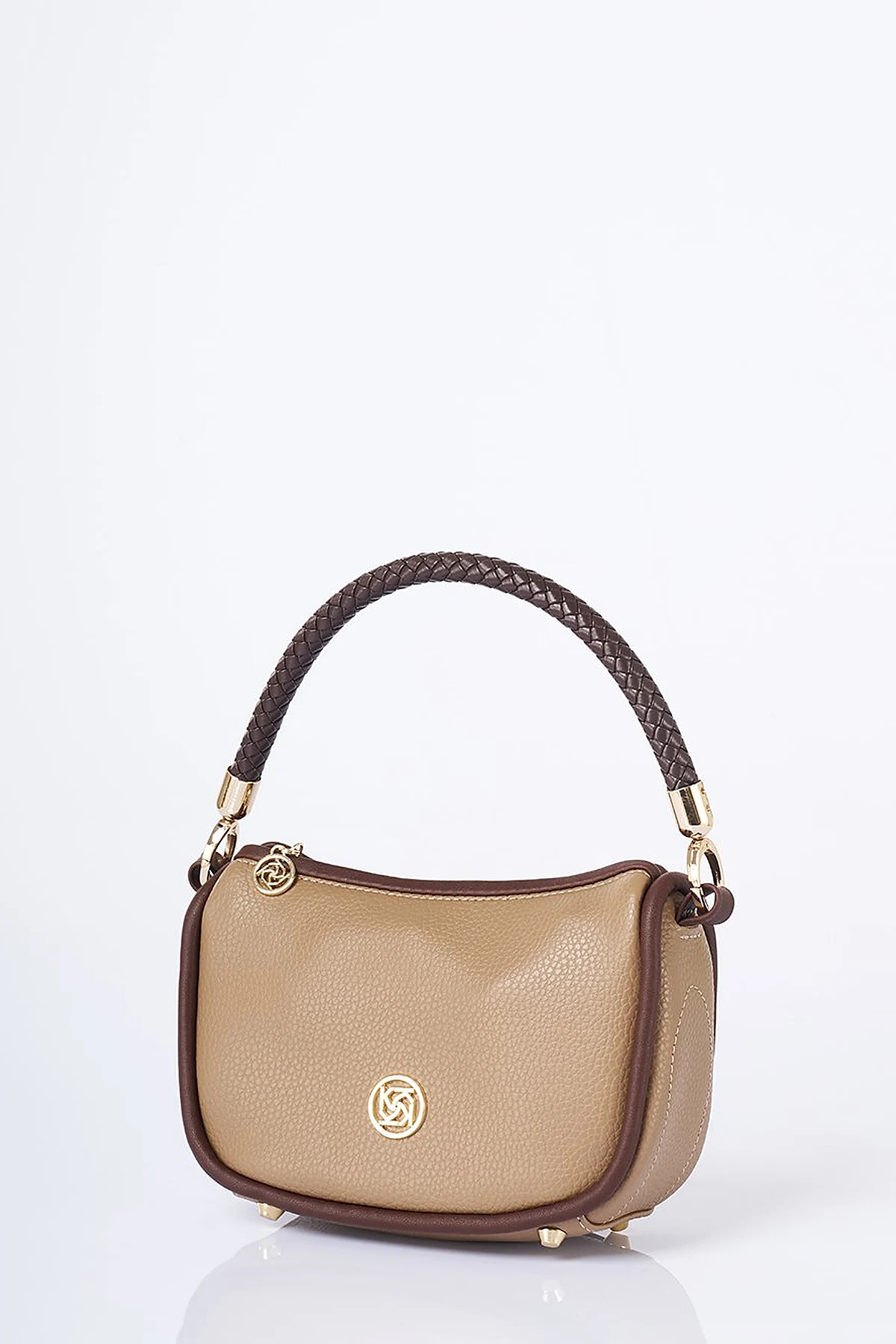 Hobo Bag with Logo Detail Taupe