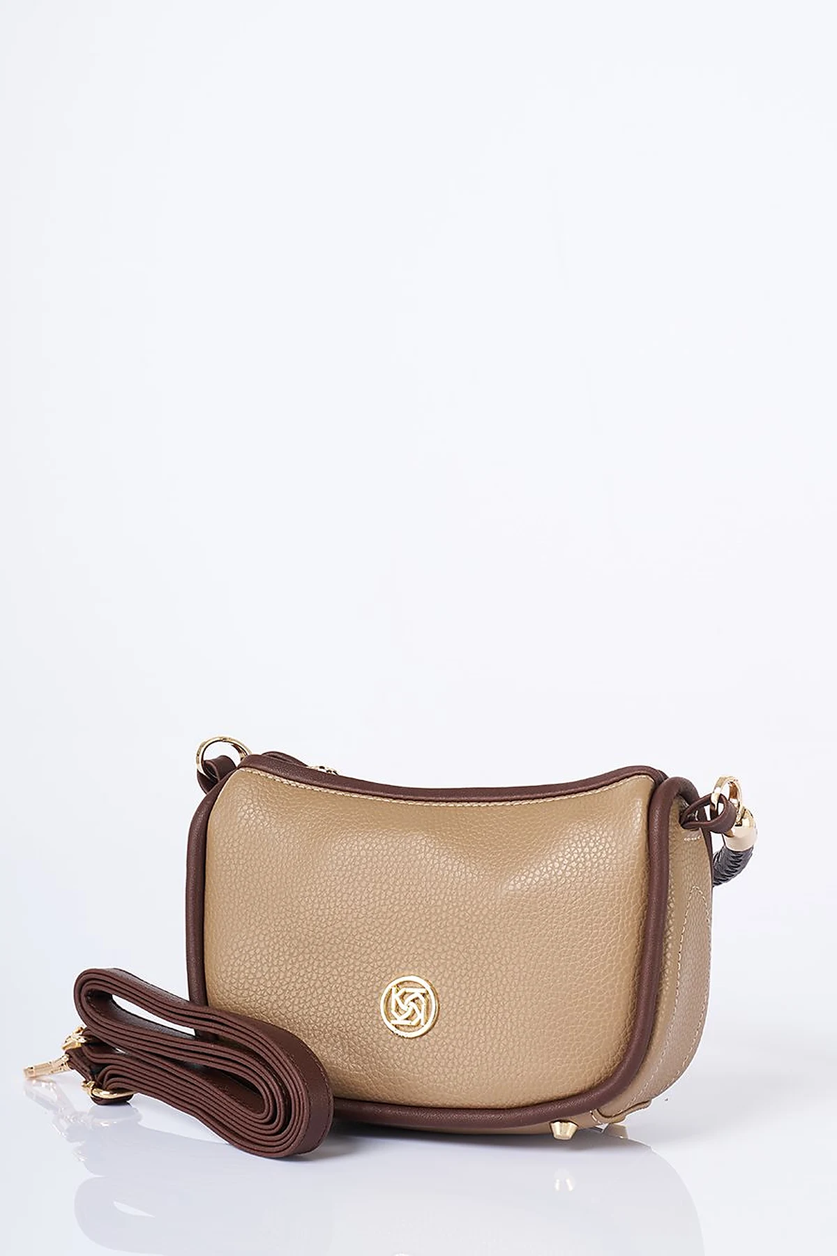 Hobo Bag with Logo Detail Taupe