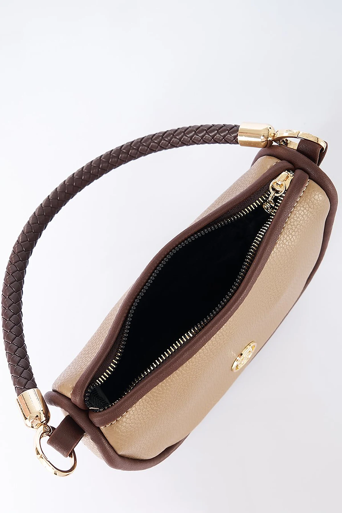 Hobo Bag with Logo Detail Taupe