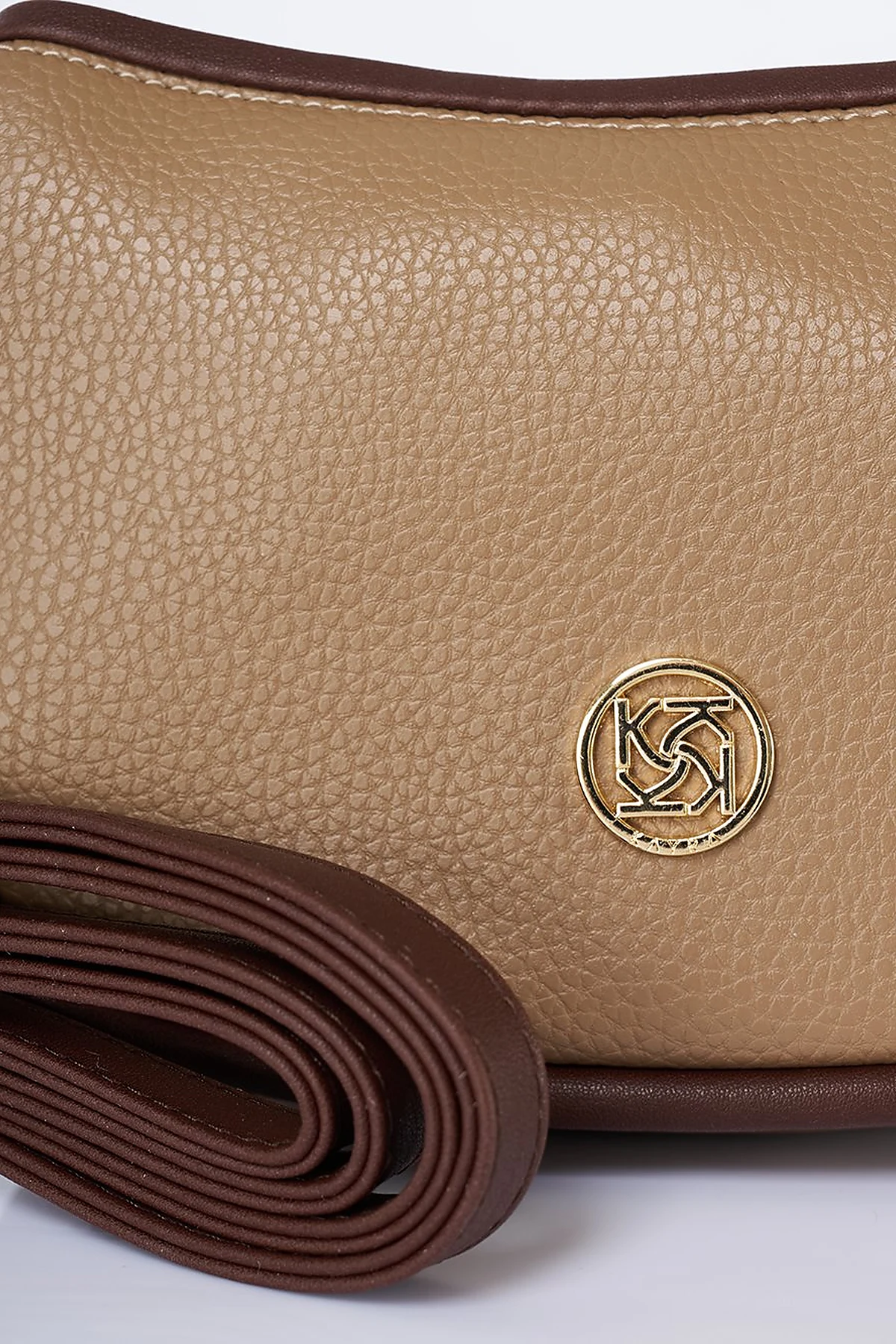 Hobo Bag with Logo Detail Taupe