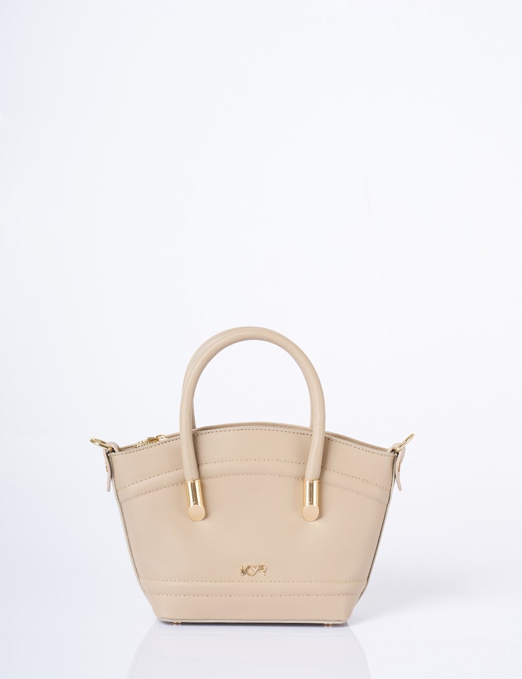 Gold Detaylı Suni Deri Tote Çanta Taş