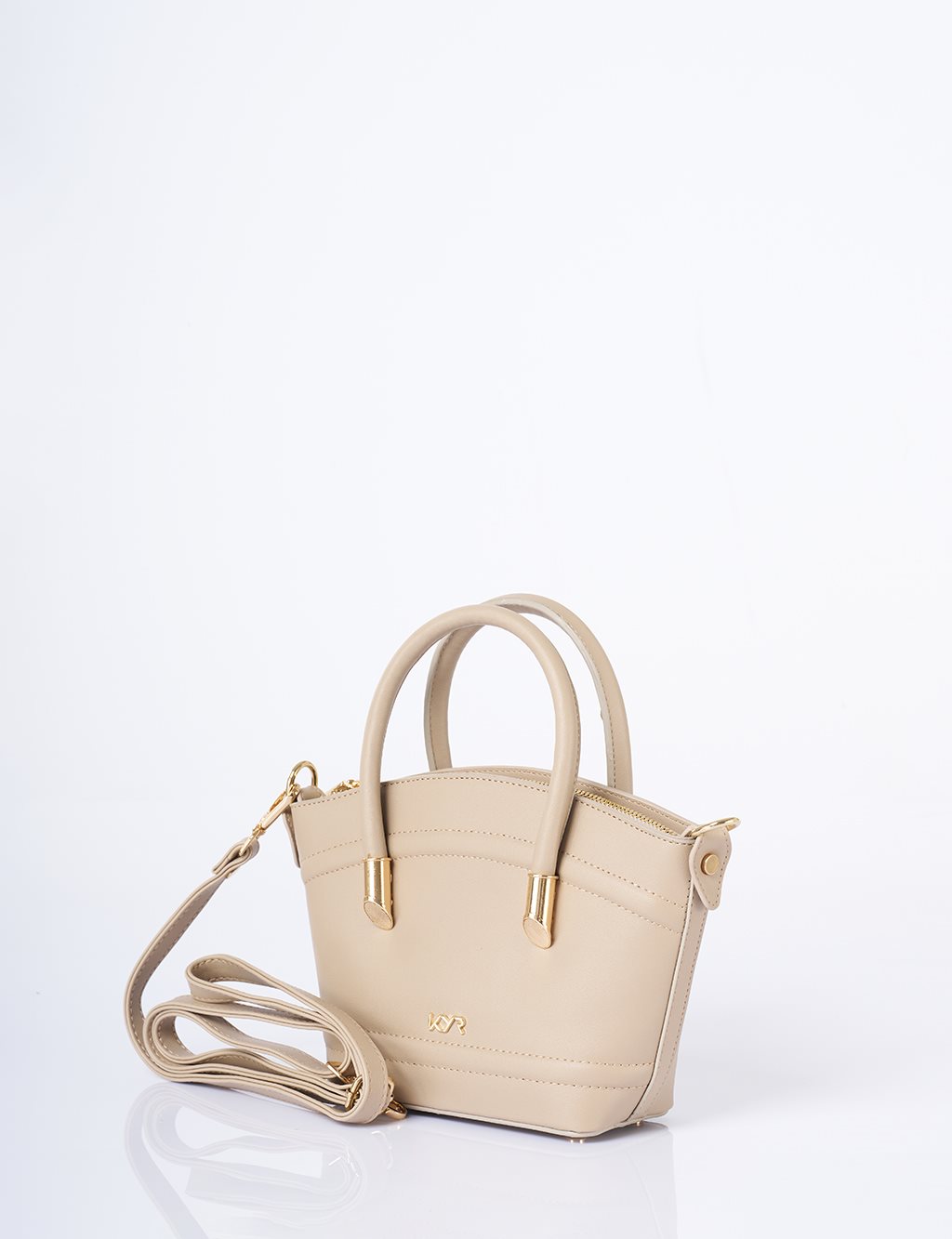 Gold Detaylı Suni Deri Tote Çanta Taş