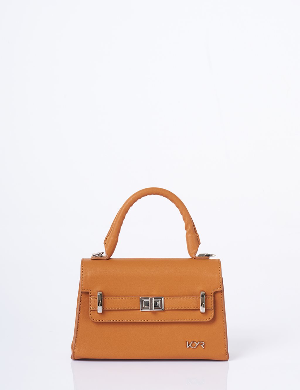 Flap Mini Faux Leather Handbag Camel