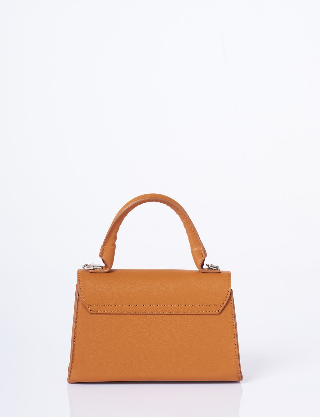 Flap Mini Faux Leather Handbag Camel