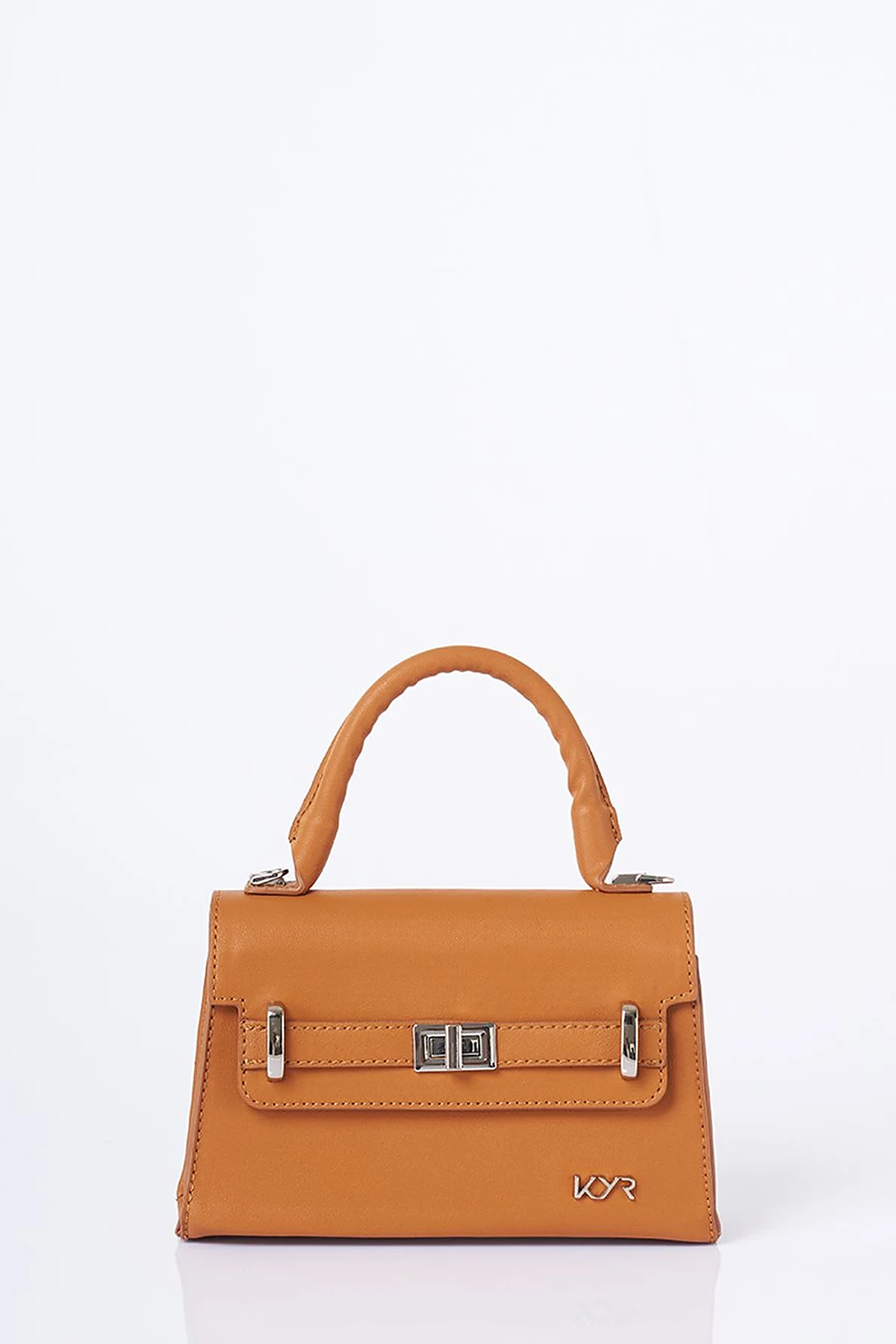 Flap Mini Faux Leather Handbag Camel