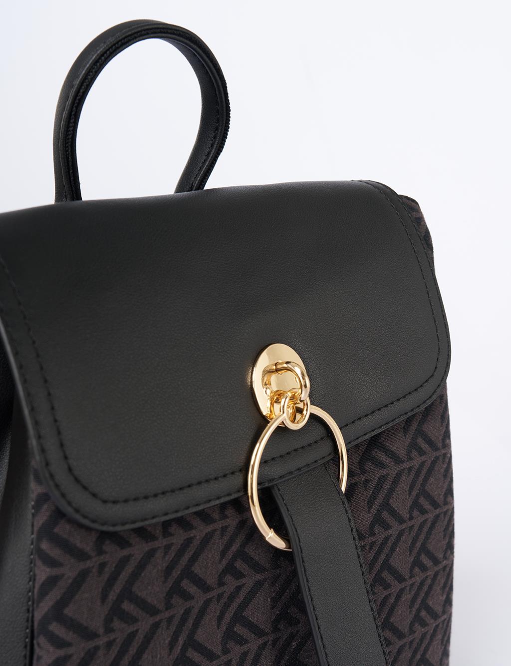 Monogram Pattern Medium Shopper Bag Brown