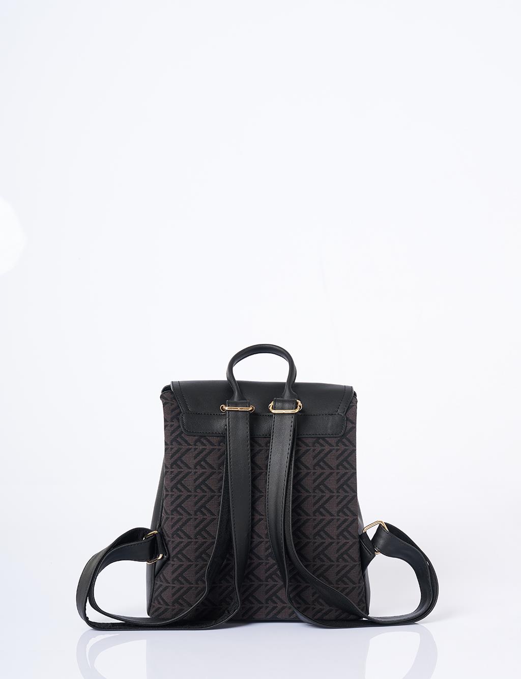 Monogram Pattern Medium Shopper Bag Brown