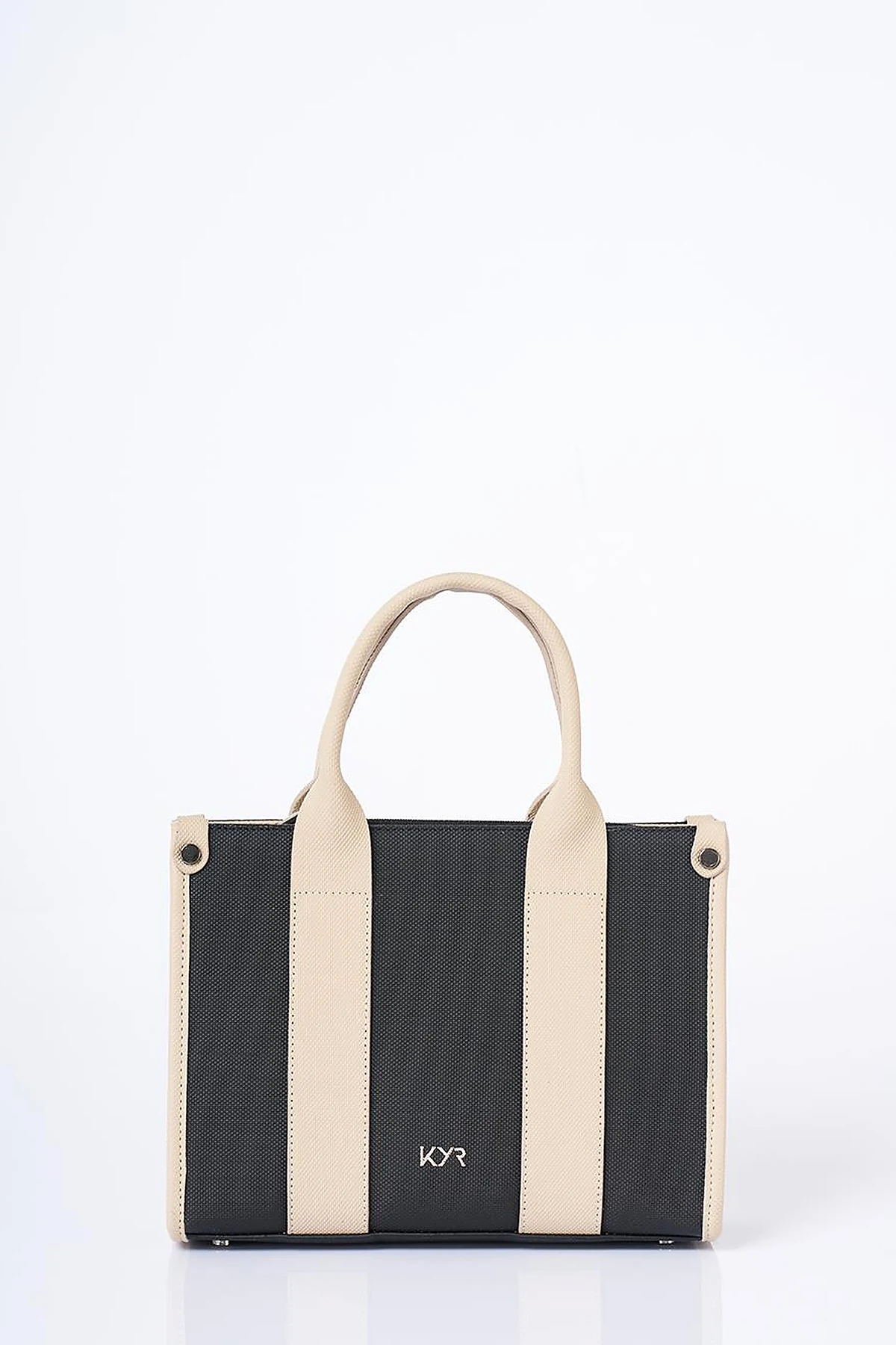 Logo Detailed Tote Bag Black Taupe