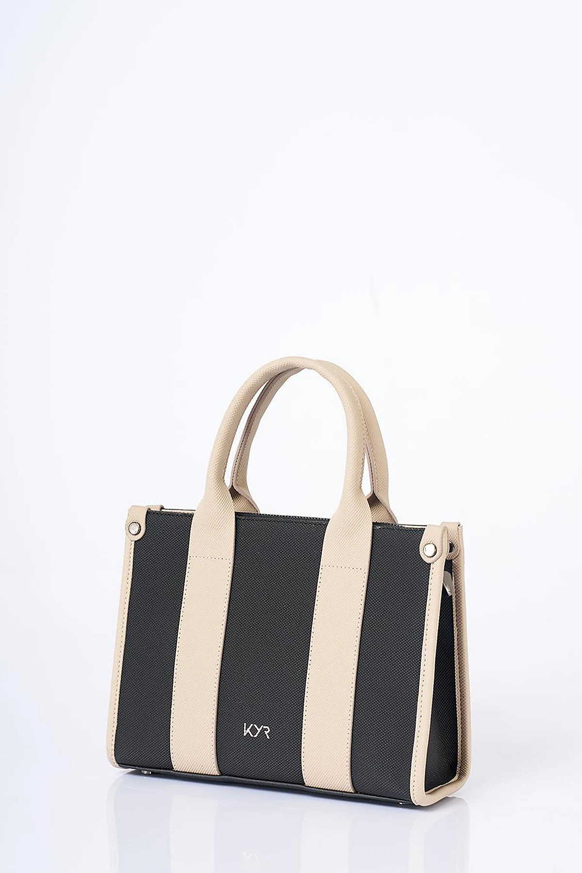 Logo Detailed Tote Bag Black Taupe