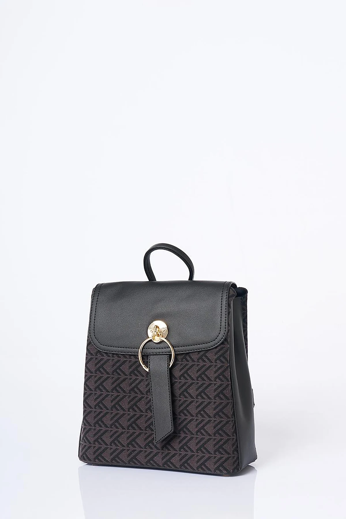 Monogram Desen Orta Boy Shopper Çanta Kahve
