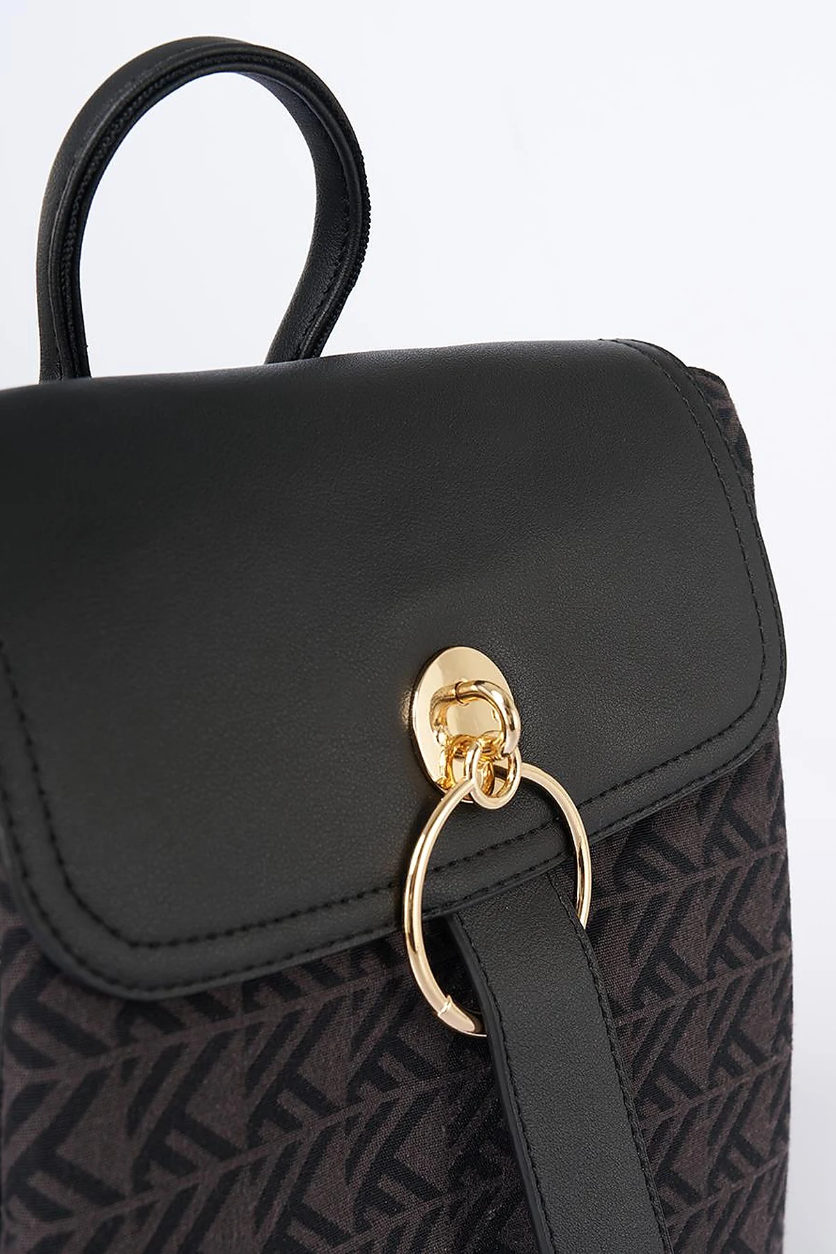 Monogram Desen Orta Boy Shopper Çanta Kahve
