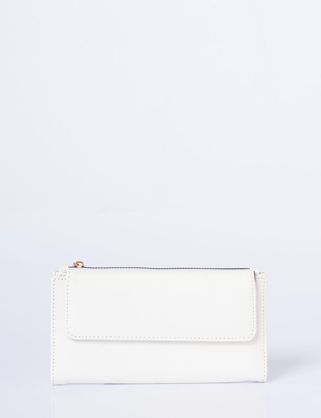 Magnetic Closure Wallet Optical White
