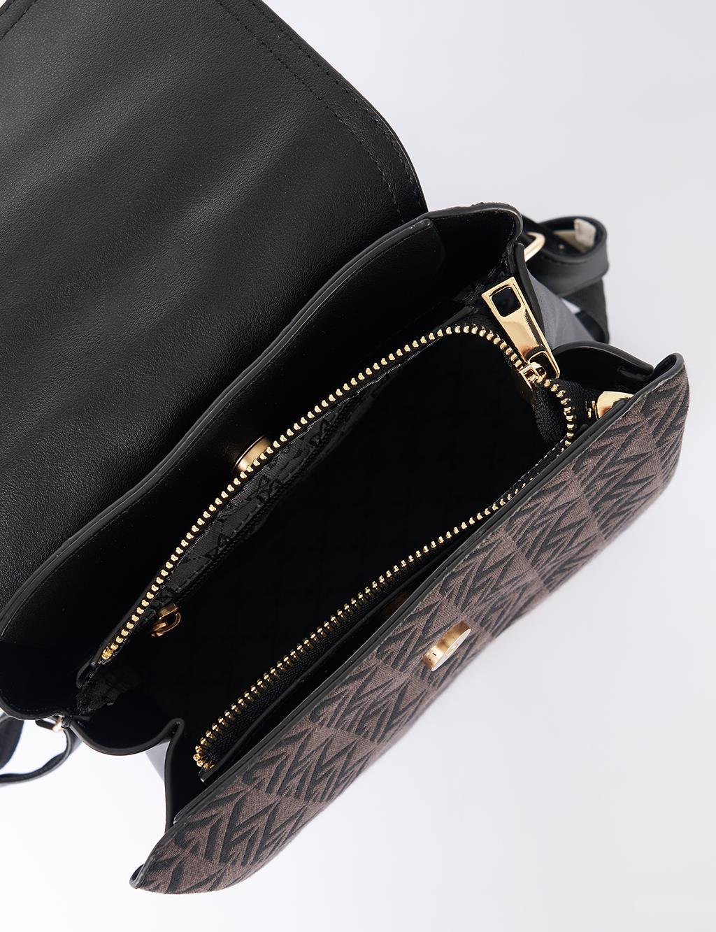 Monogram Pattern Medium Shopper Bag Brown