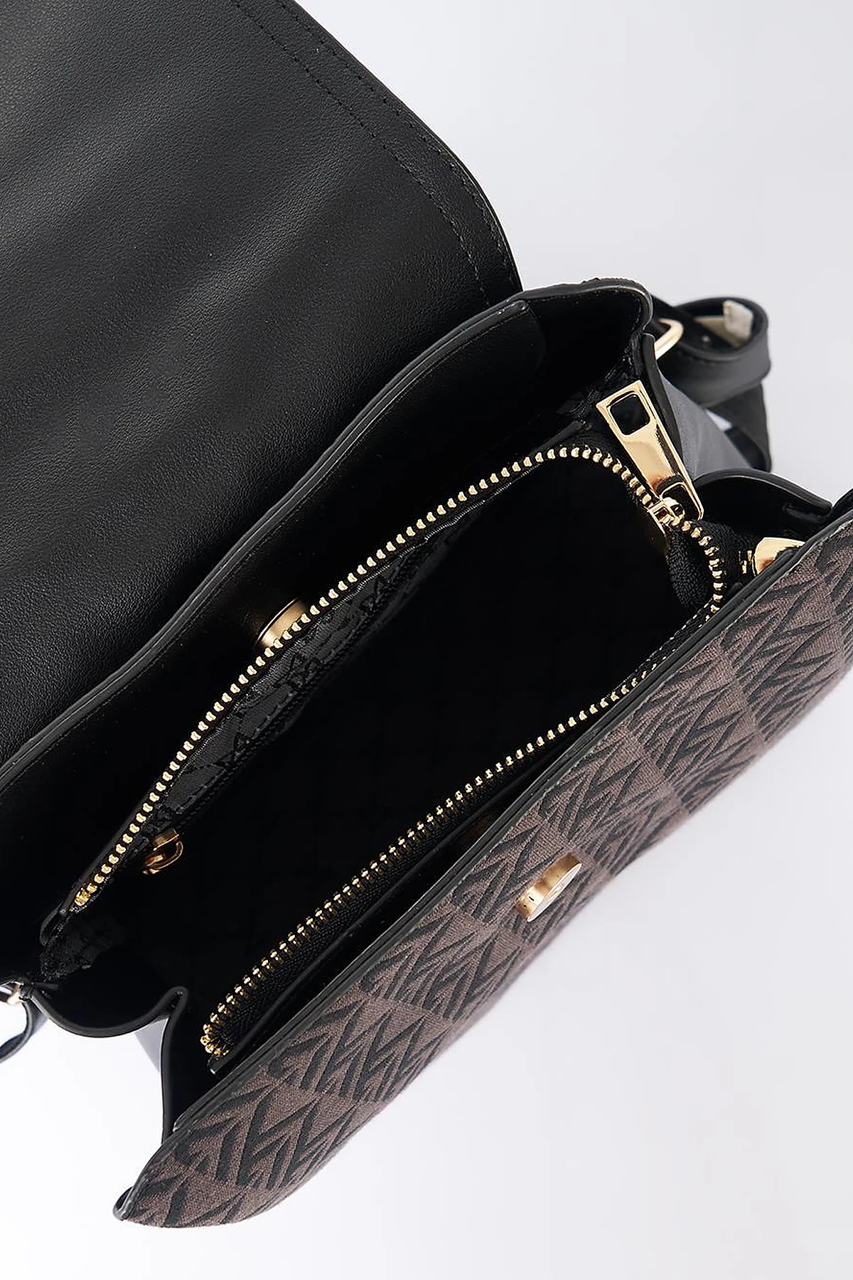 Monogram Desen Orta Boy Shopper Çanta Kahve