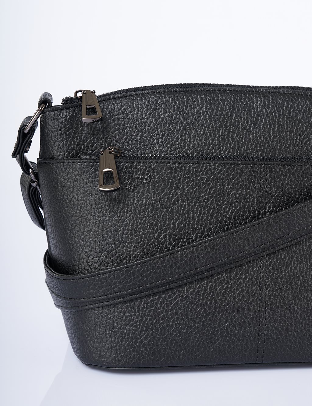 Çok Bölmeli Suni Deri Çanta Siyah