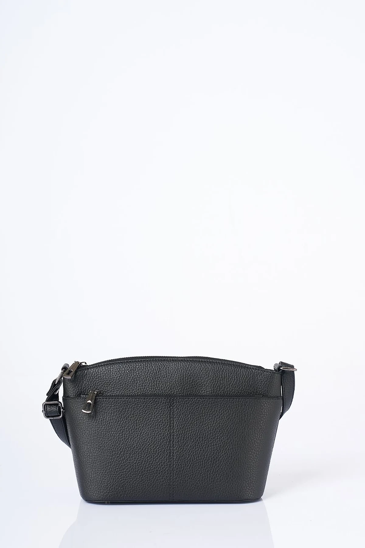 Multi-Compartment Faux Leather Bag Black