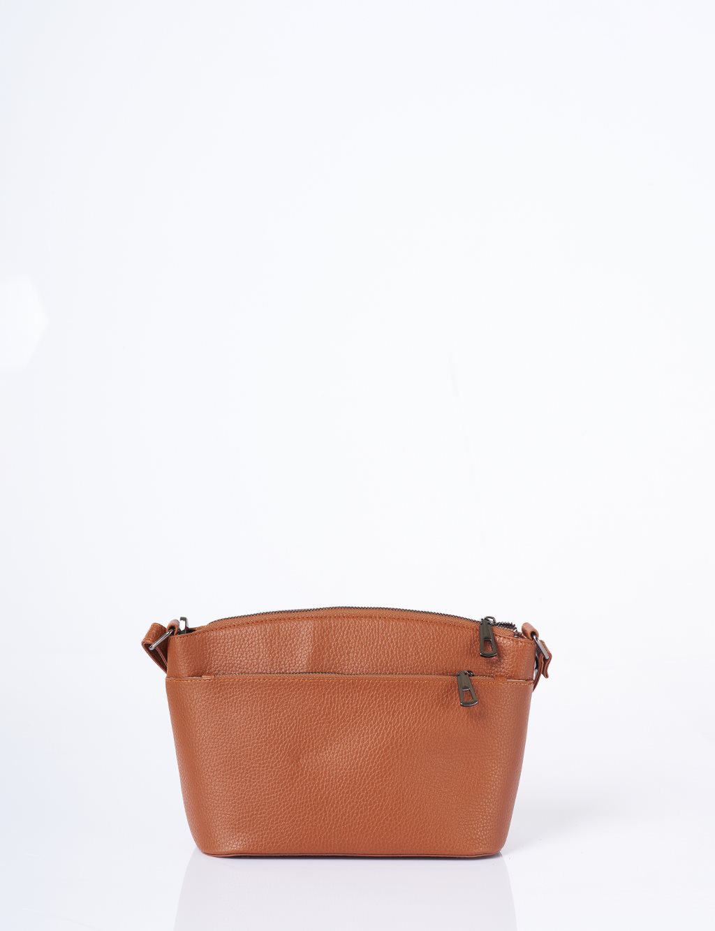 Multi-Compartment Faux Leather Bag Tan