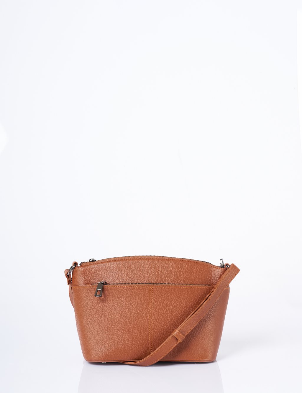 Multi-Compartment Faux Leather Bag Tan