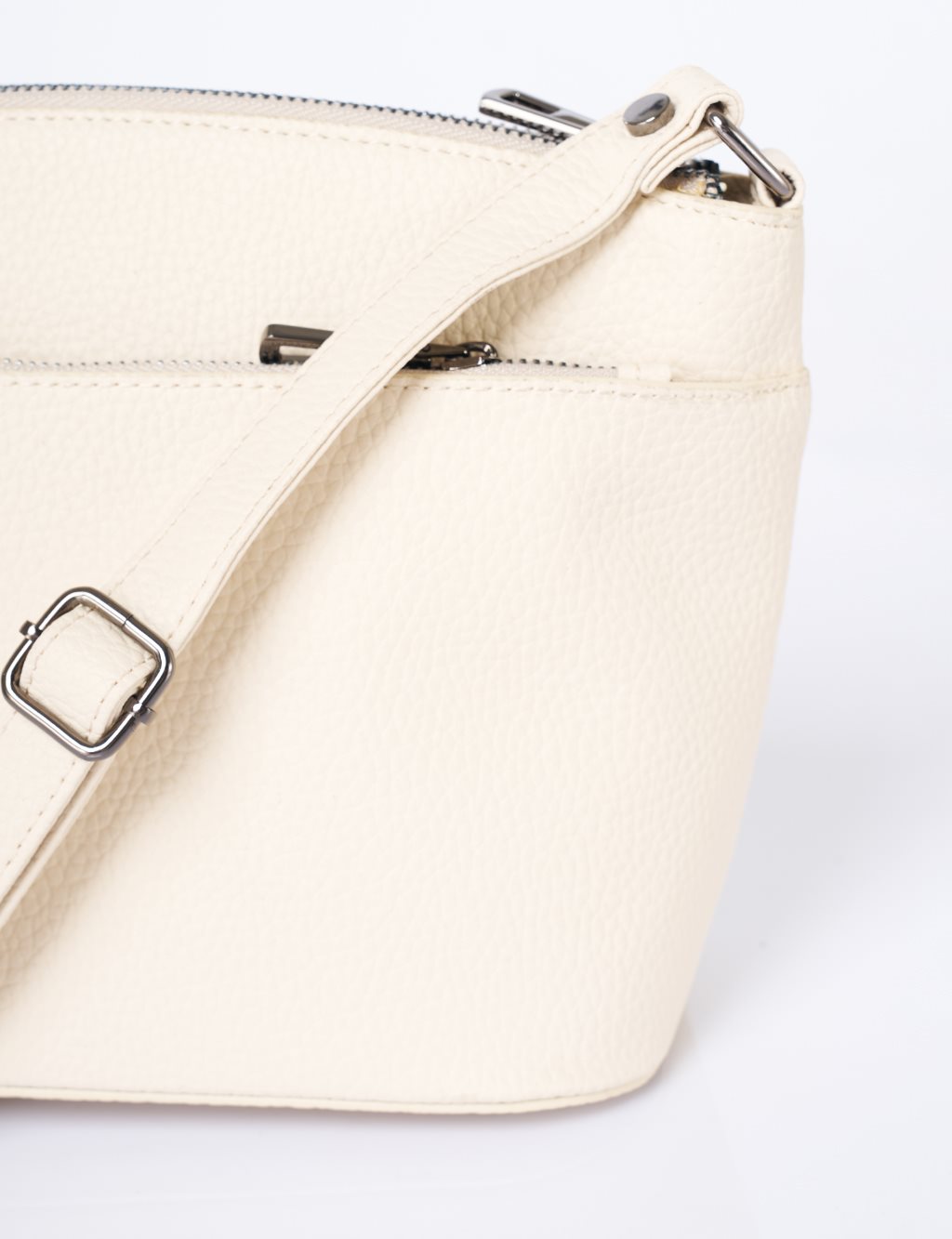 Multi-Compartment Faux Leather Bag Taupe