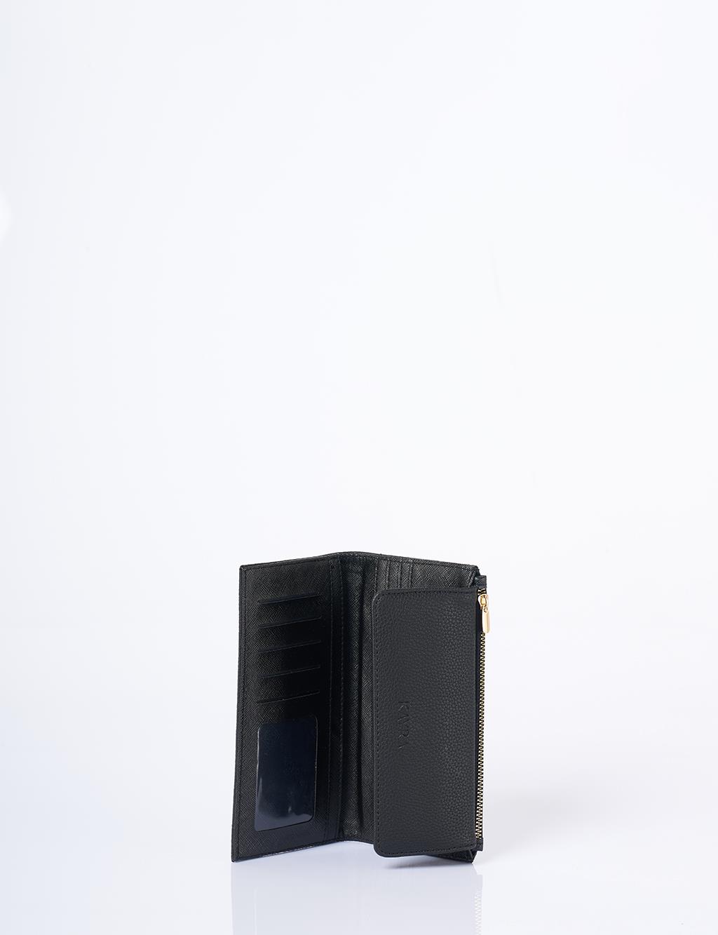 Mıknatıs Kapamalı Cüzdan Siyah
