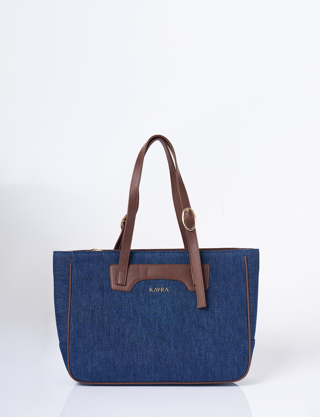 Logo Denim Bag Navy Blue