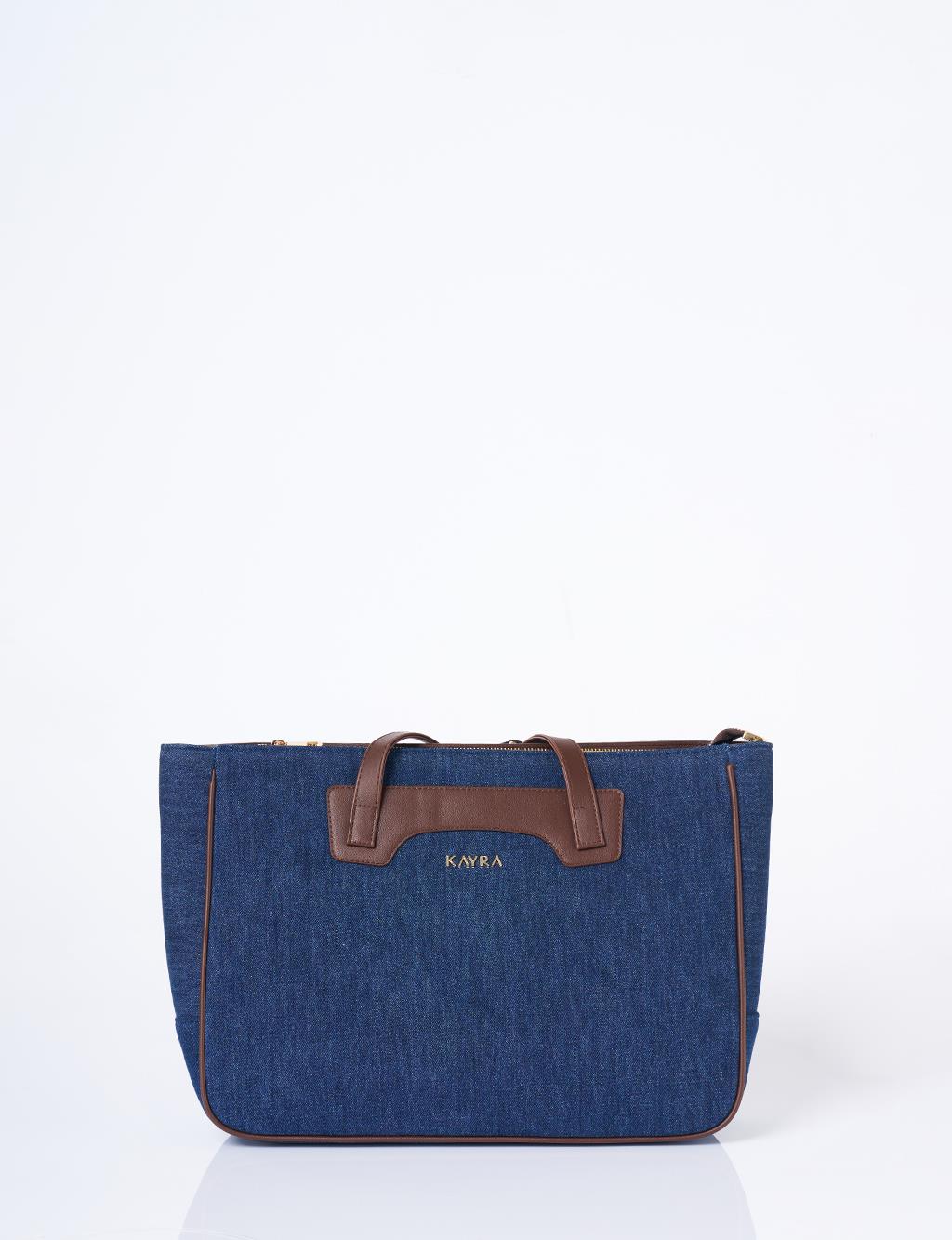 Logo Denim Bag Navy Blue