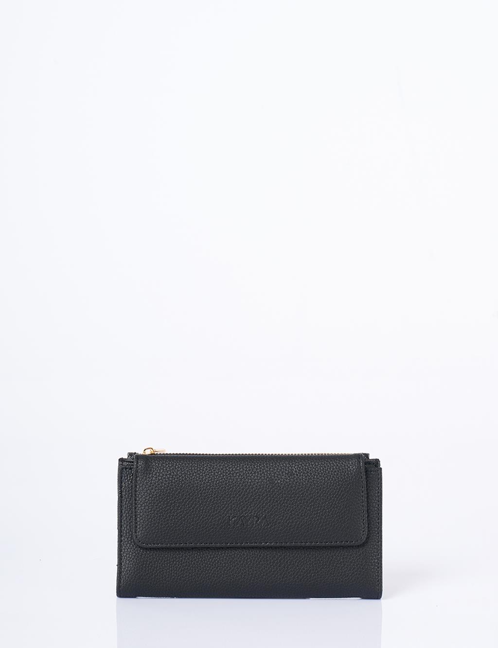 Mıknatıs Kapamalı Cüzdan Siyah