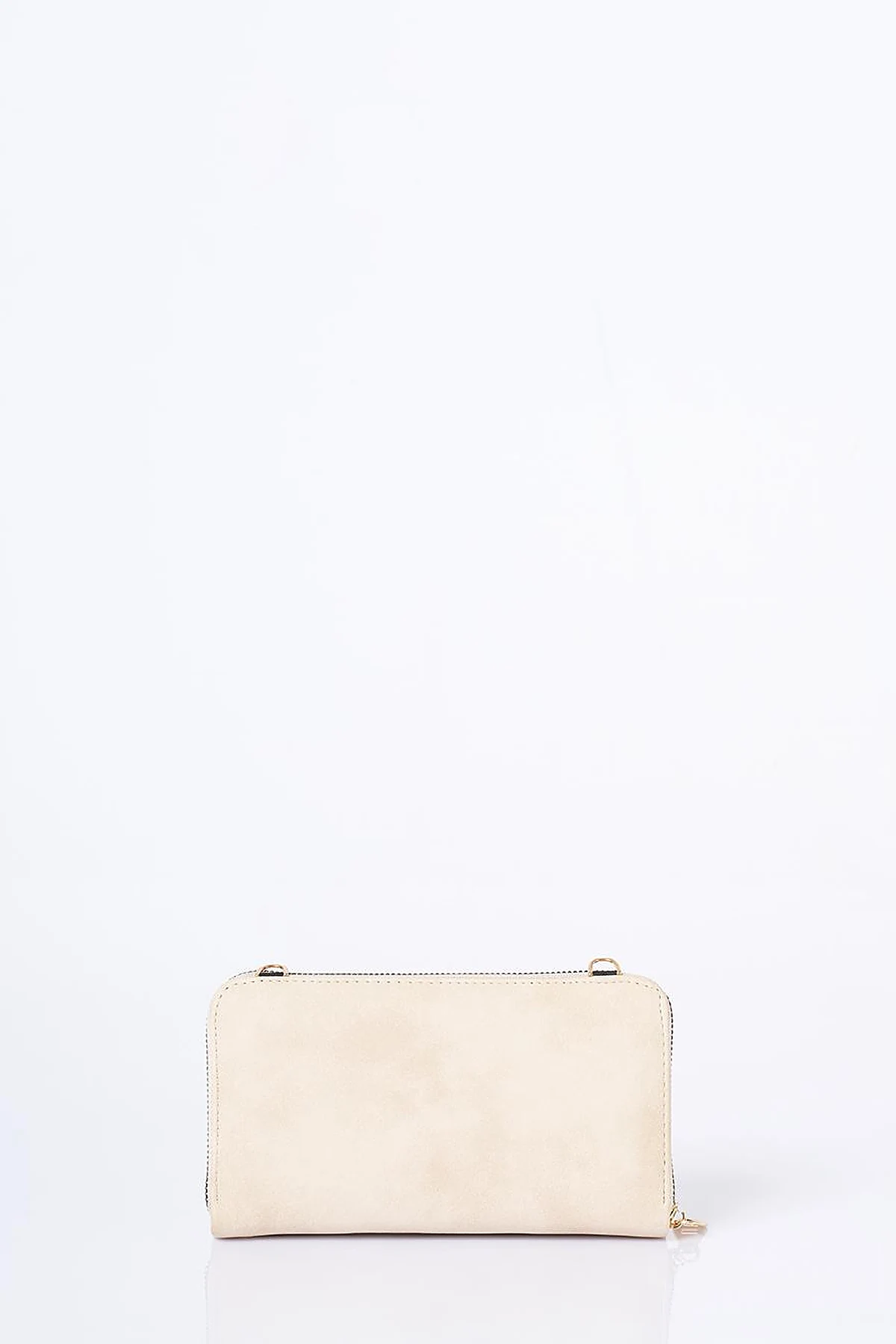 Heart Detailed Crossbody Wallet Bag Cream