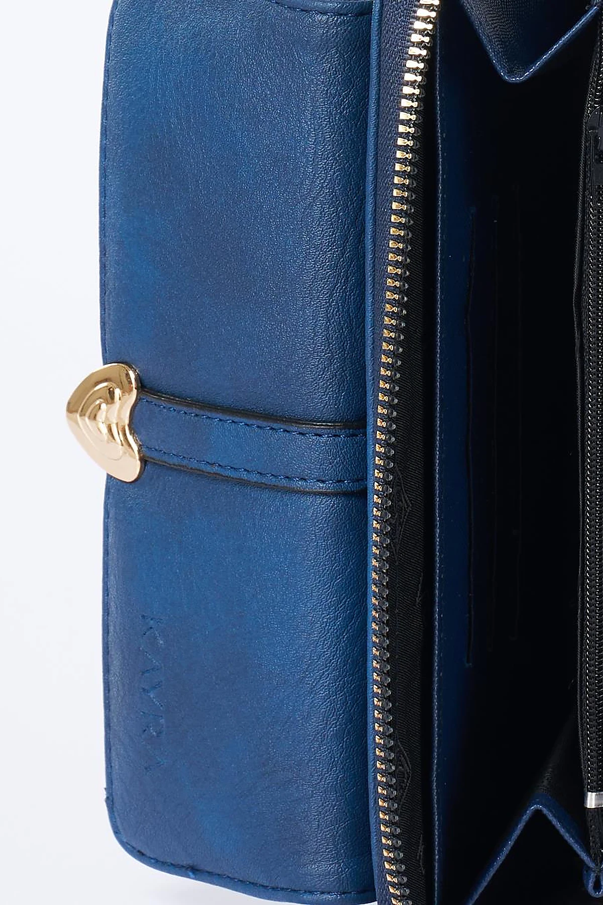 Heart Detailed Crossbody Wallet Bag Navy