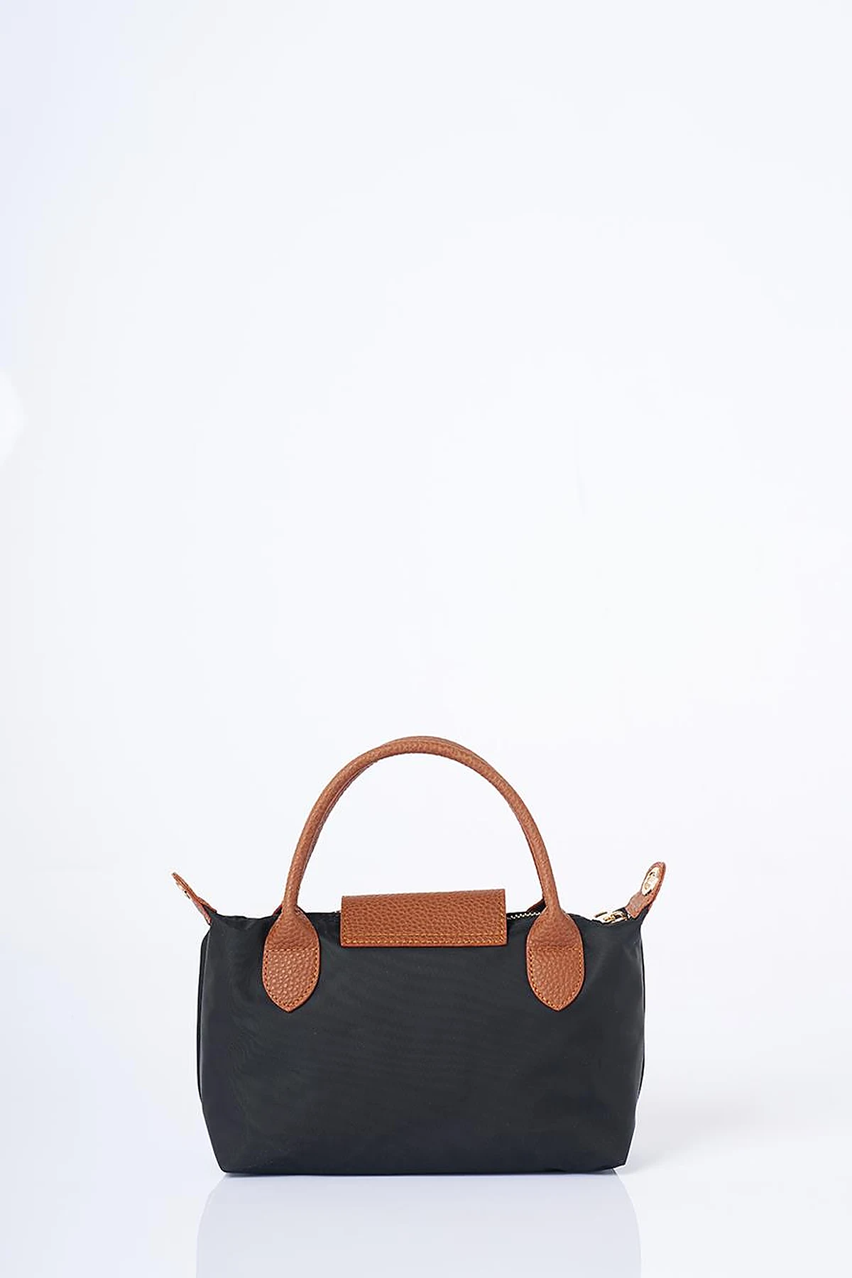 Medium Flap Fabric Bag- Black 