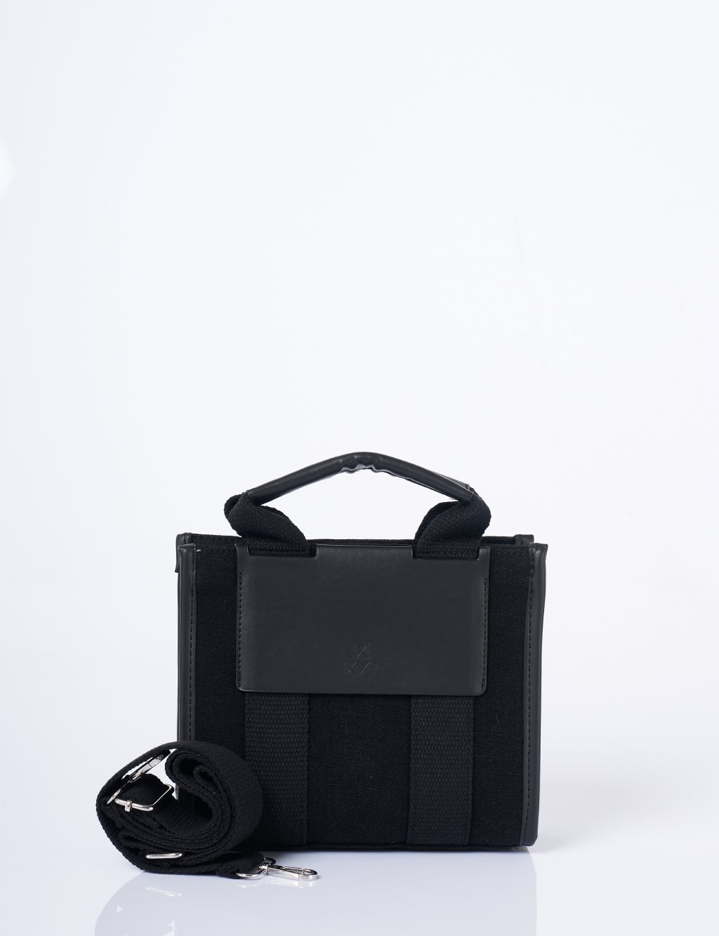 Strap Detailed Denim Bag Grey