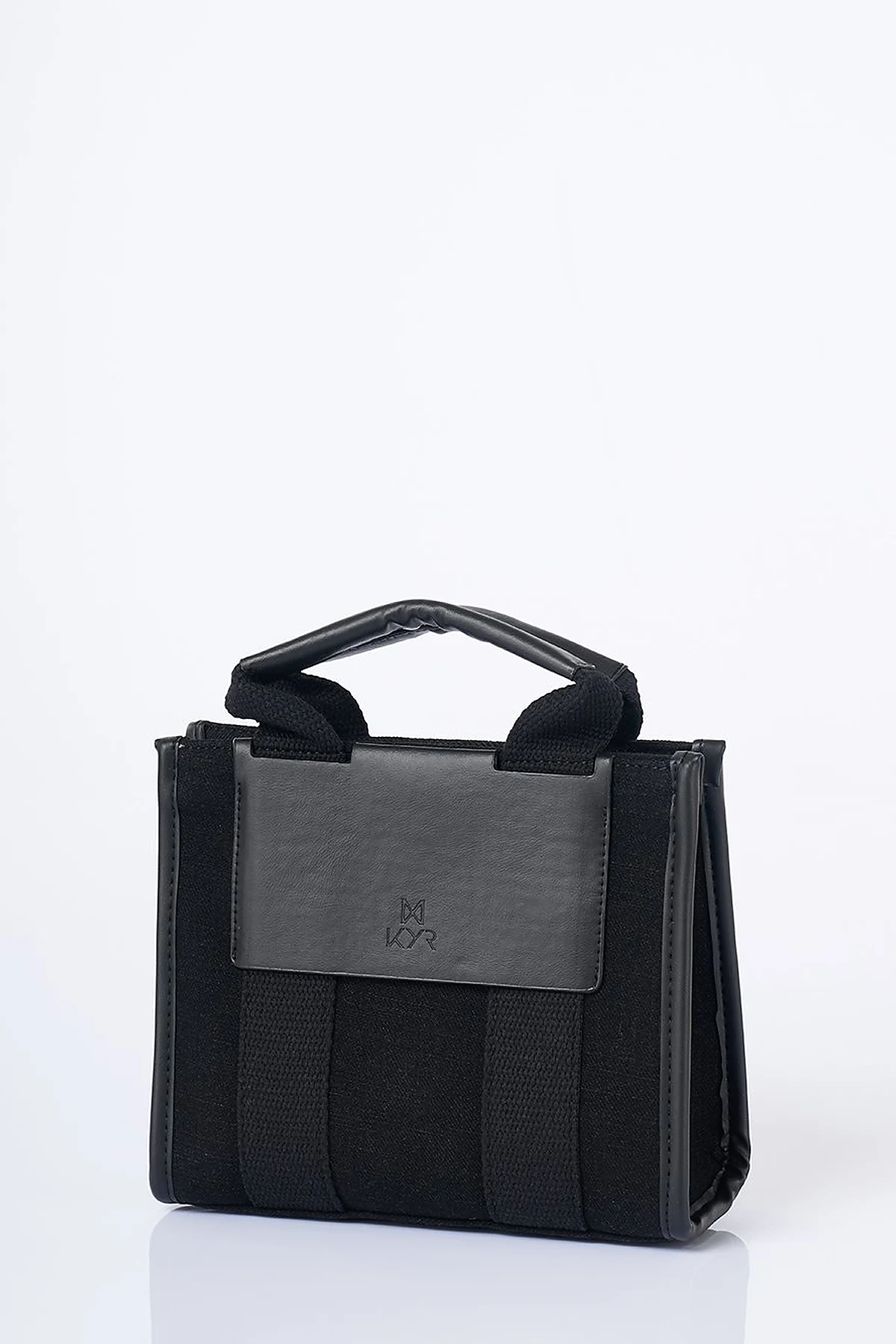 Strap Detailed Denim Bag Grey