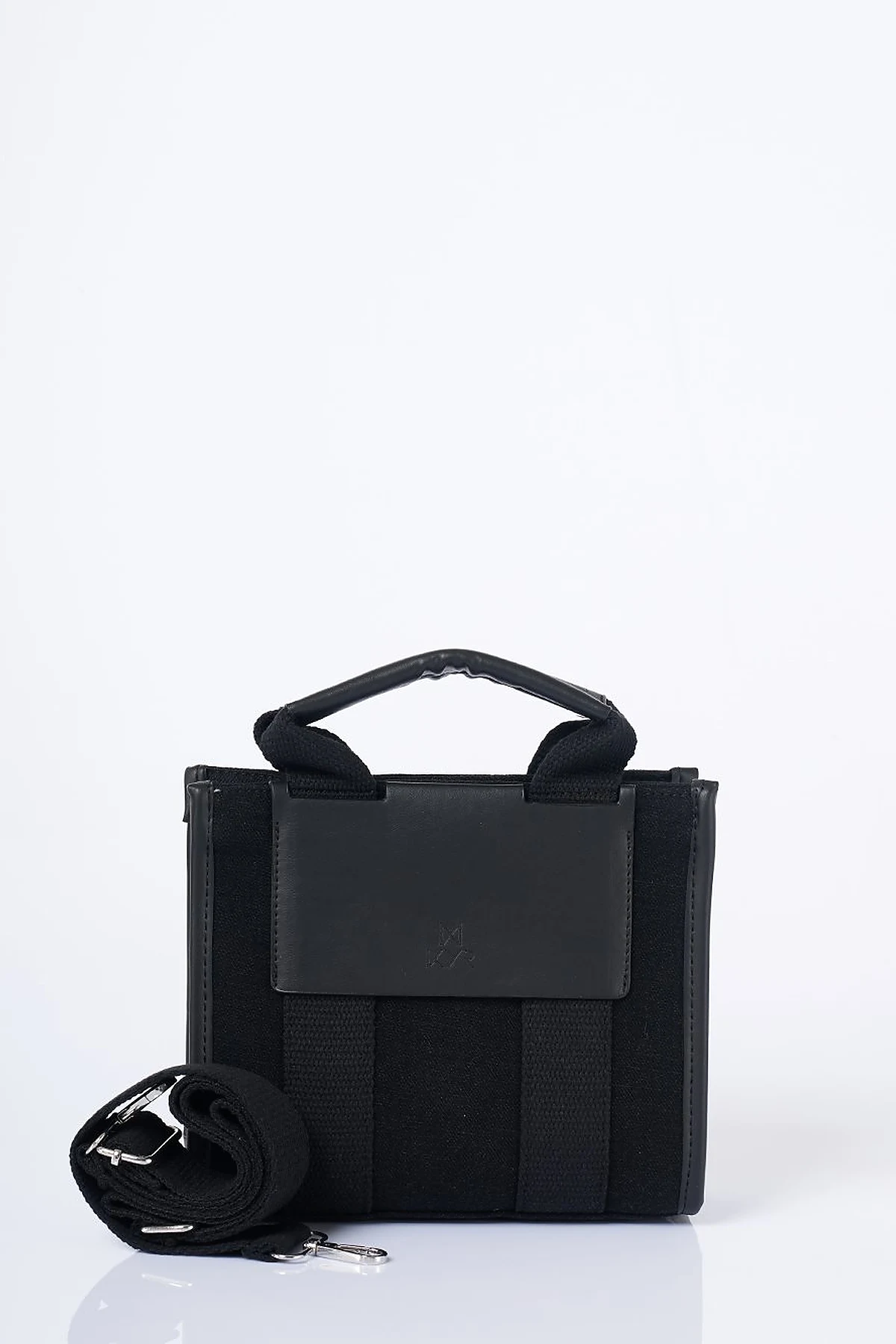 Strap Detailed Denim Bag Grey