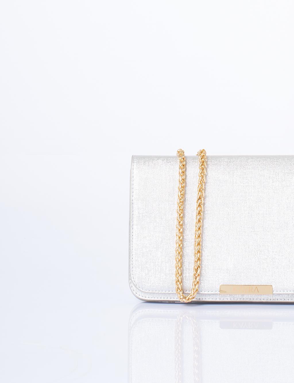 Kapaklı Çanta Cüzdan Gümüş 