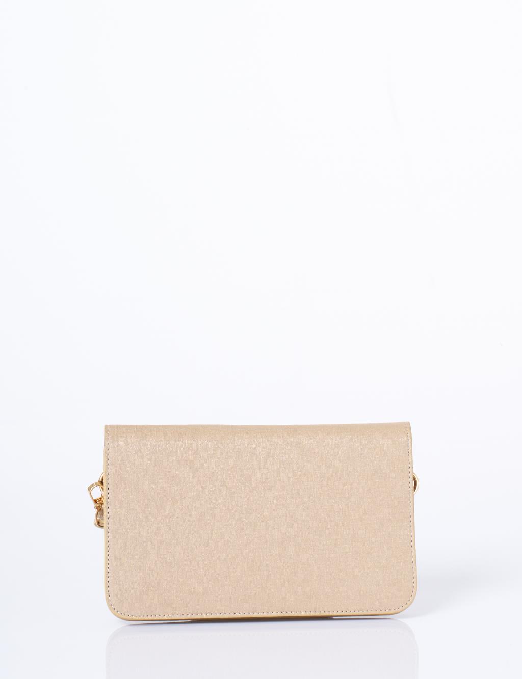 Kapaklı Çanta Cüzdan Gold 