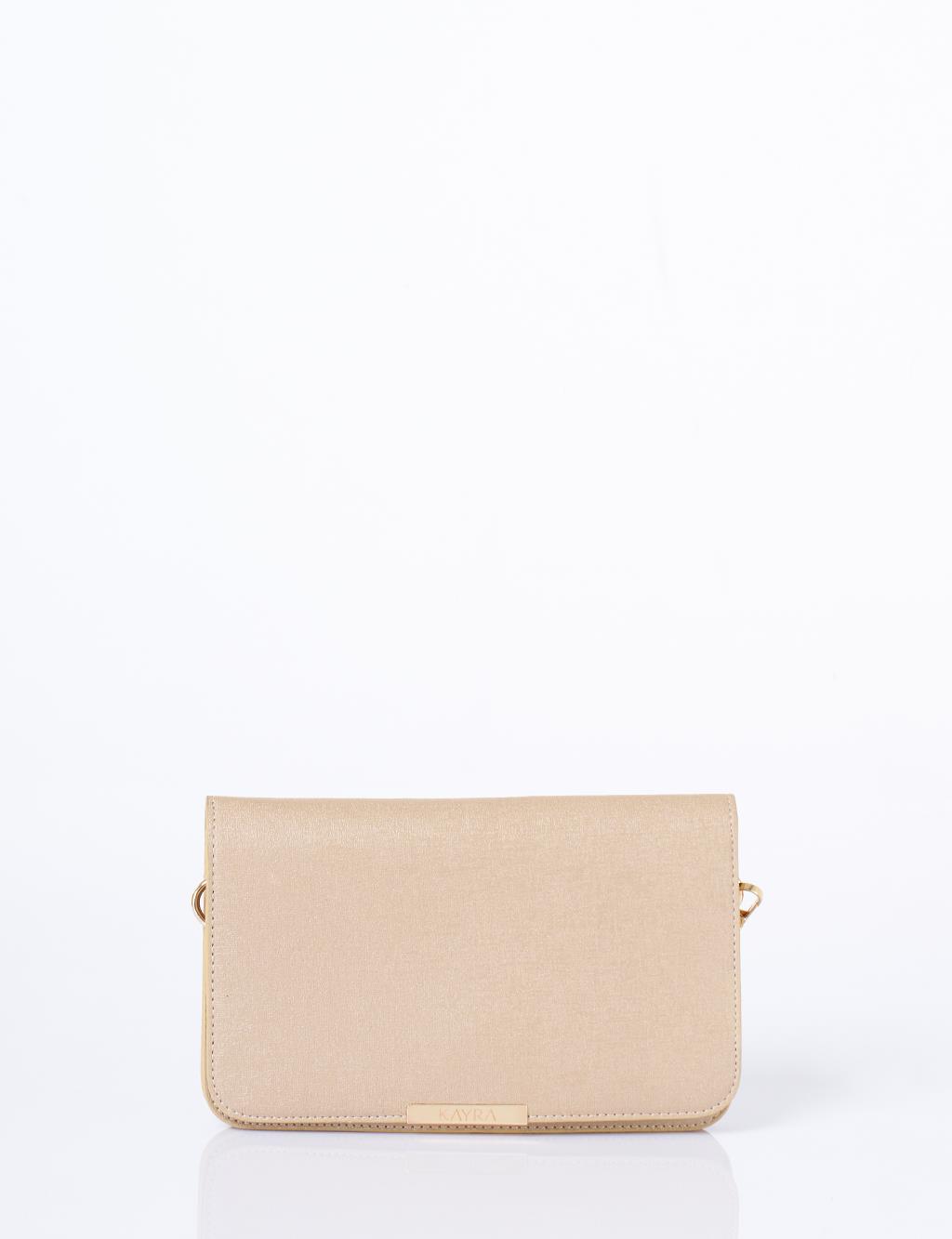 Kapaklı Çanta Cüzdan Gold 