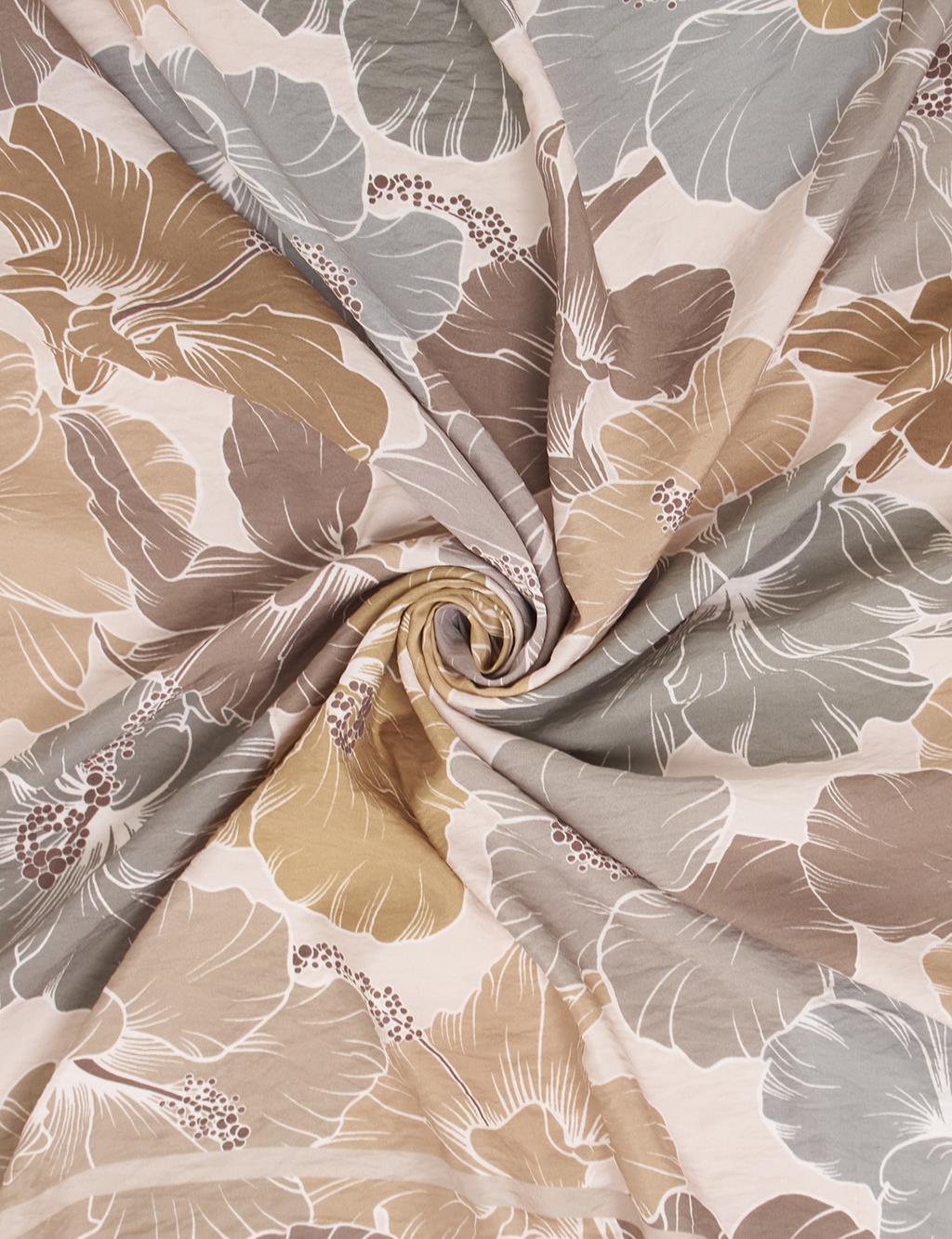 Lily Pattern Viscose Scarf in Beige