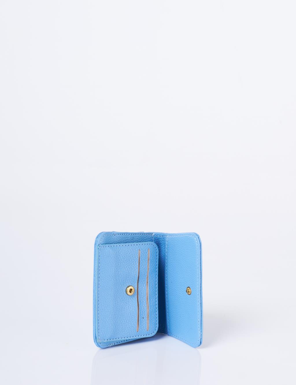 Faux Leather Square Wallet Indigo