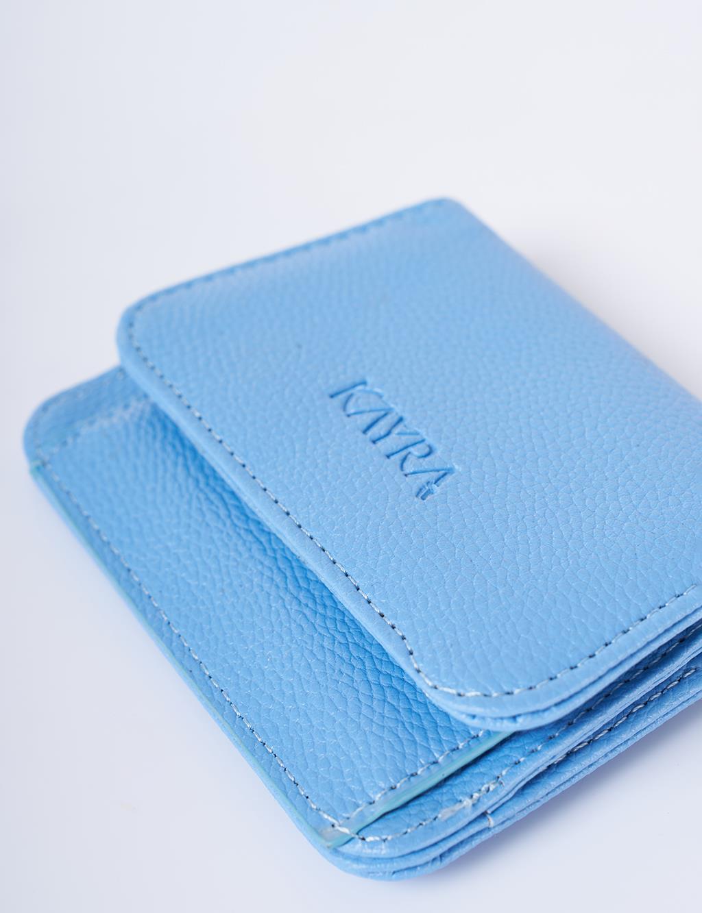 Faux Leather Square Wallet Indigo