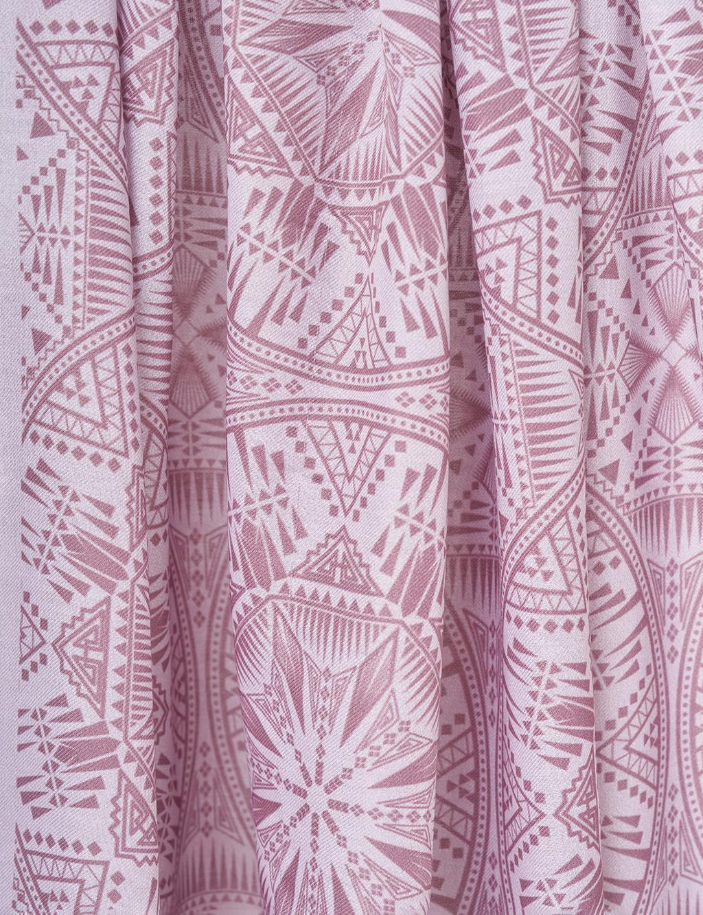 Patterned Digital Print Shawl in Mink