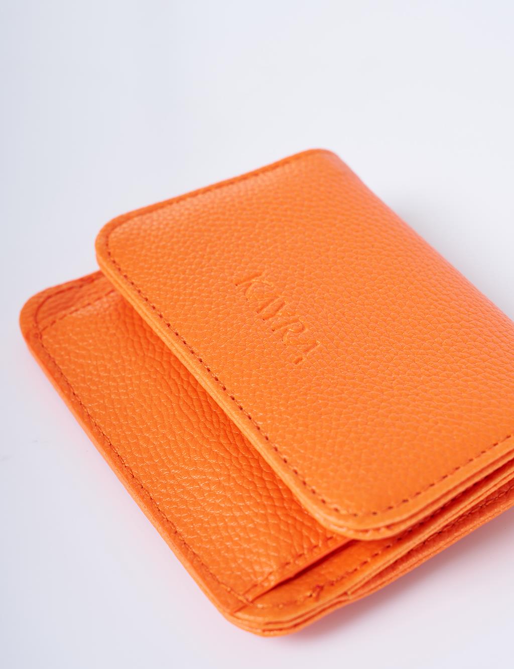 Faux Leather Square Wallet Orange