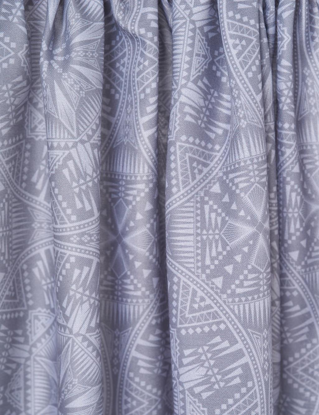 Patterned Digital Printed Shawl Gray