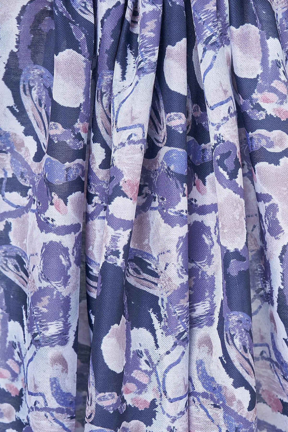Batik Pattern Shawl in Navy Blue