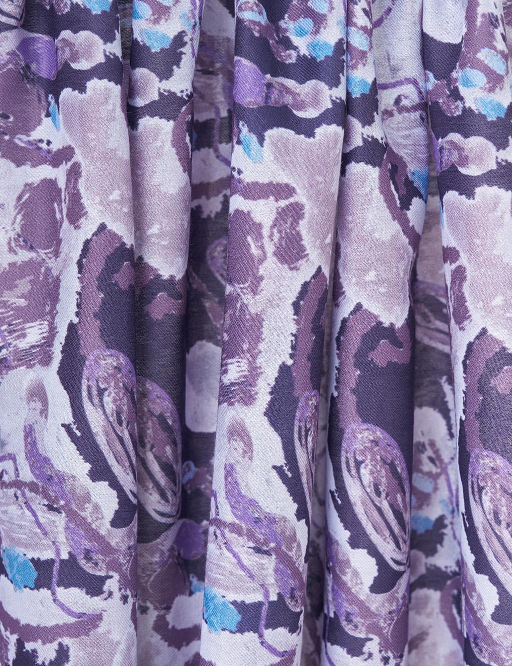 Batik Desenli Şal Mor 