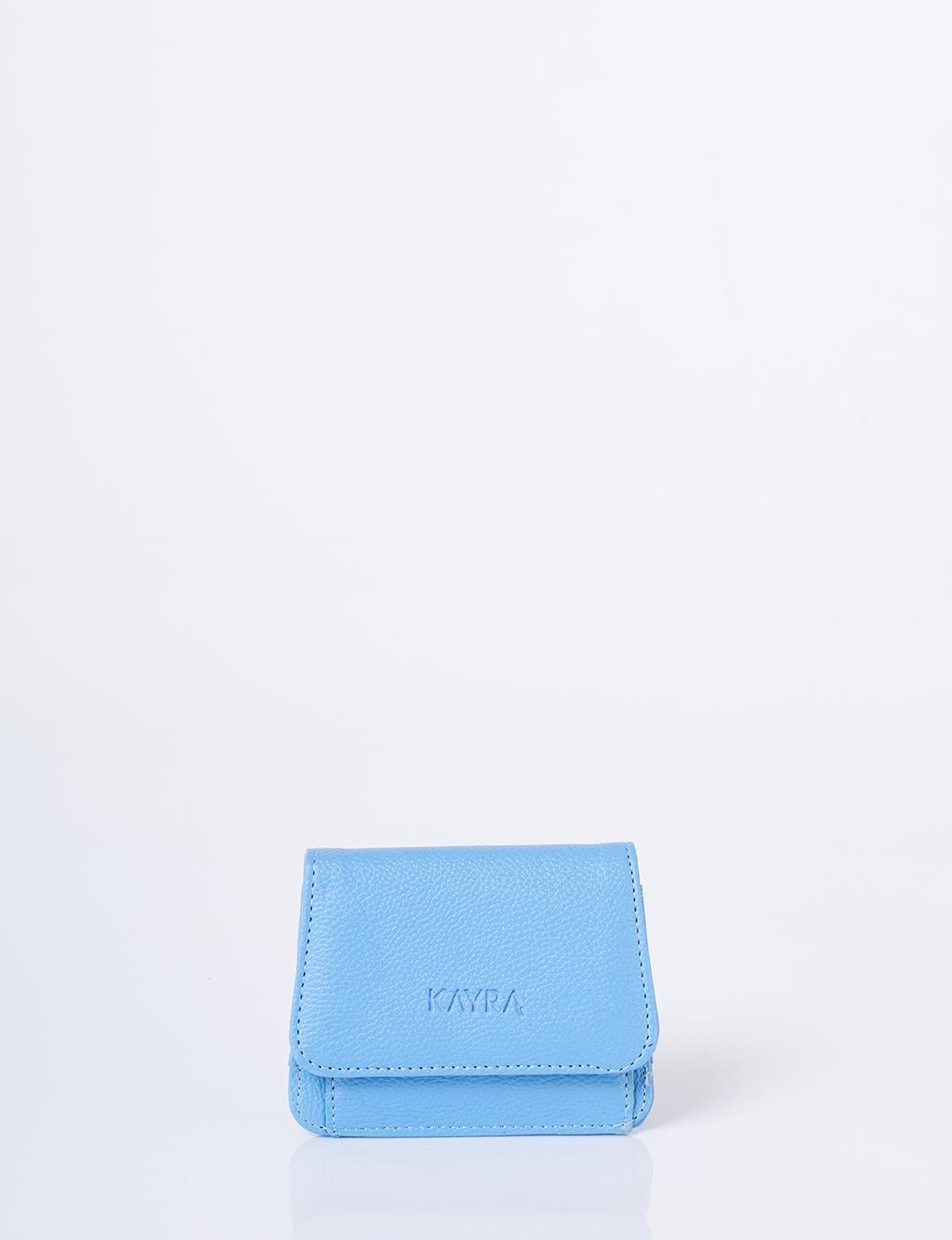 Faux Leather Square Wallet Indigo