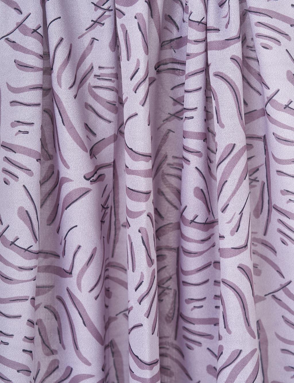 Soyut Desen Dijital Baskı Şal Gri