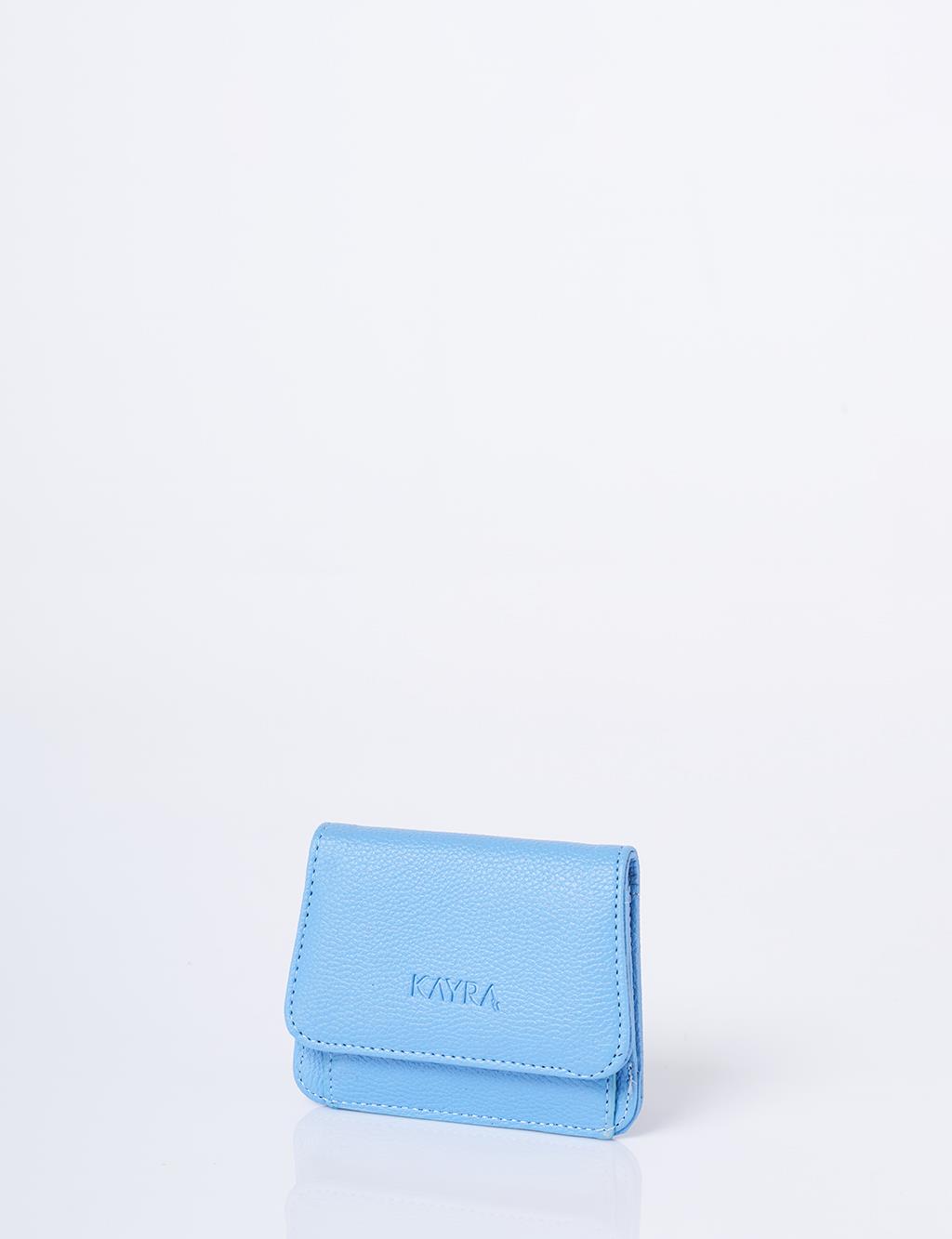 Faux Leather Square Wallet Indigo
