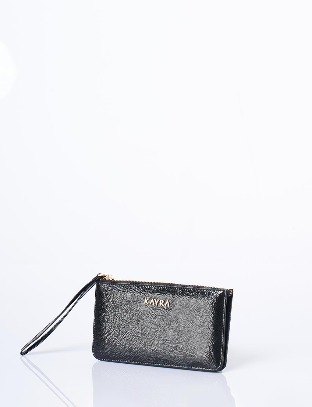 Logolu El Cüzdanı Siyah 