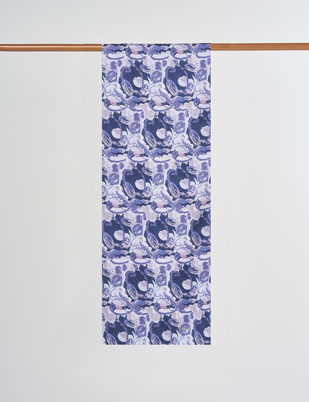 Batik Desenli Şal Lacivert 