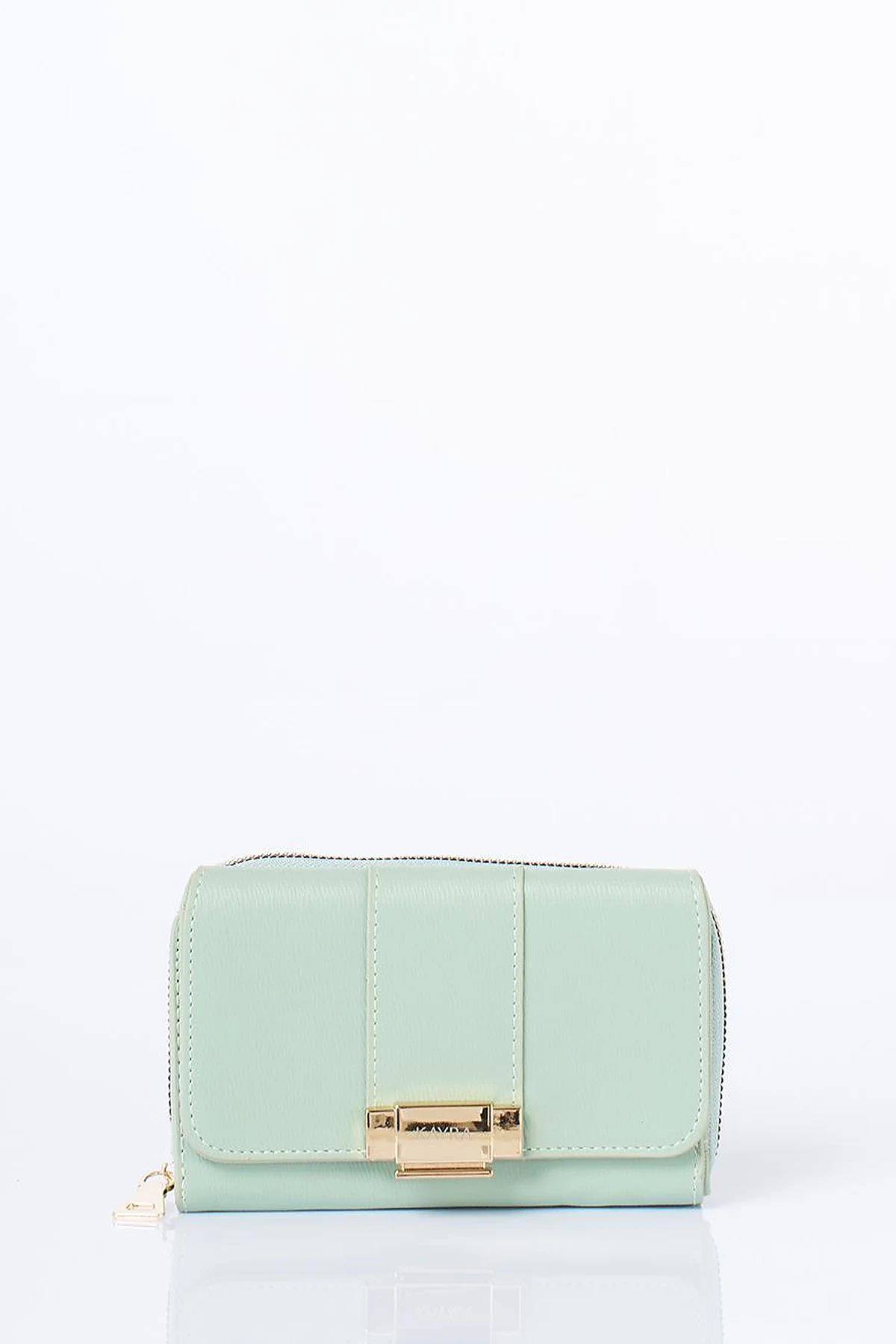 Gold Buckle Zipper Wallet Mint